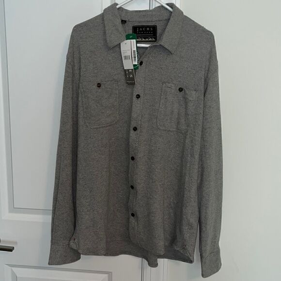 Jachs New York Softest Gray Fleece Button down Shirt Jacket-XL New w/tags $158 - Picture 1 of 6